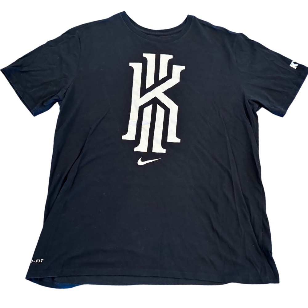 Nike Kyrie Irving Dri-FIT Logo T-Shirt Mens XL Black Athletic Cut Basketball Tee